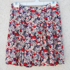 BCBGeneration Floral Red & Purple Mini Skirt